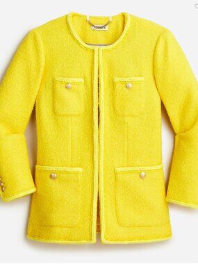 J.Crew Lady Jacket in Yellow Bouclé | Size 10